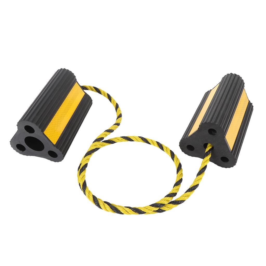 Противооткатные упоры для колес Сверхпрочные резиновые блоки для колес Противоскользящие блоки-стопоры для шин с веревкой и светоотражающими полосами для прицепов