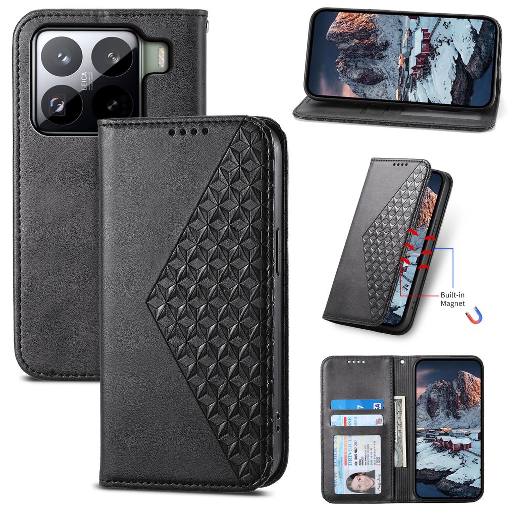 For Xiaomi 15 Pro Case Calf Texture PU Leather Phone Cover with Wallet