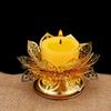 Lotus Shape Gold Hollow Incense Holder Hollow Craft Lotus Lamp Holder Zinc Alloy Butter Candle Holder Wedding Celebration