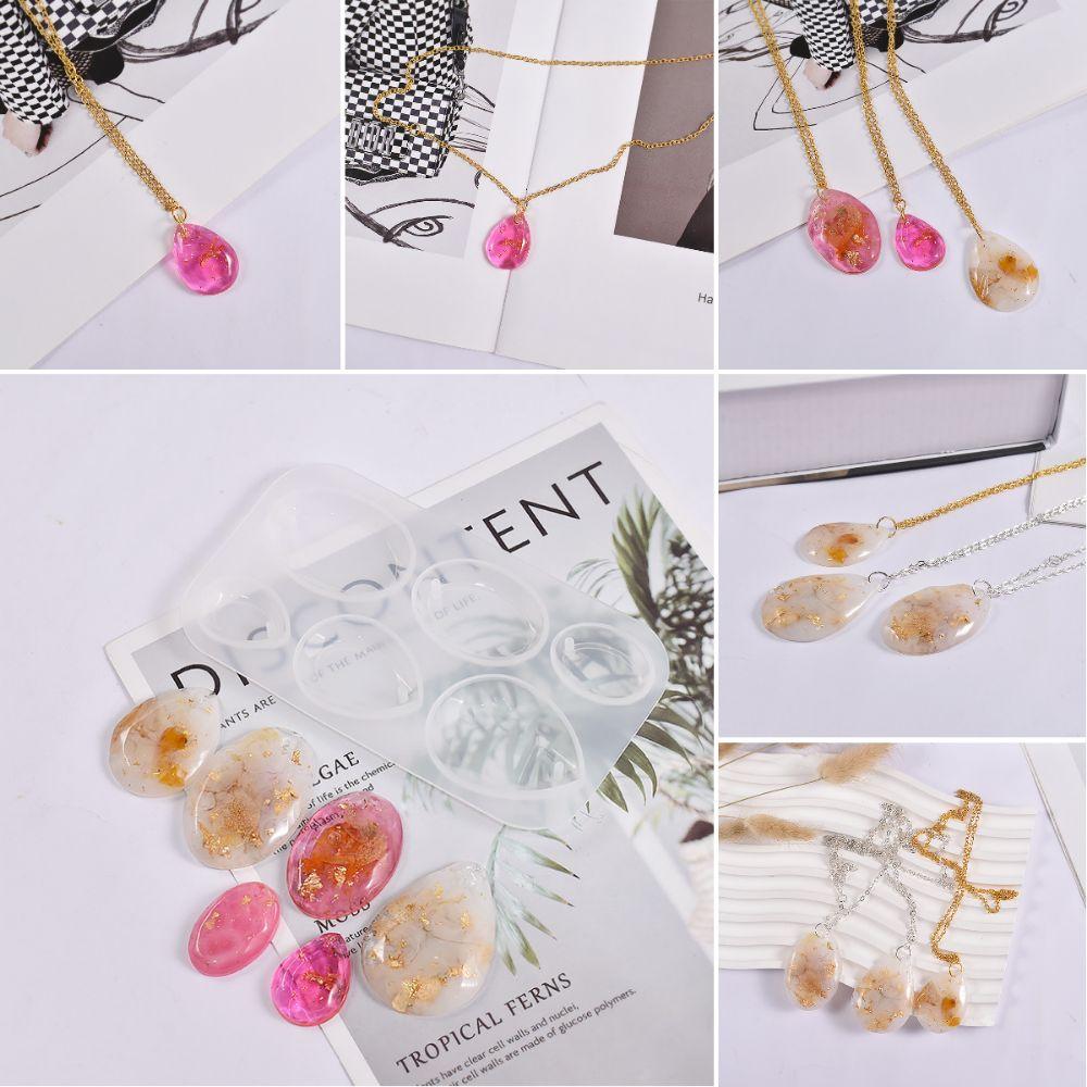 with Hanging Hole Resin Jewelry Mold 6 Cavities Resin Casting Mold Jewelry Making
