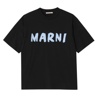 Marni Thjet49eph UScS11 L2n99 Логотип Женская S Короткий рукав Футболка