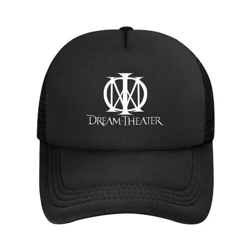 Black Dream Theater Logo Mesh Baseball Cap Unisex Fashion Hat Hat Adjustable Polyester Trucker Cap Wholesale New Trucker Caps