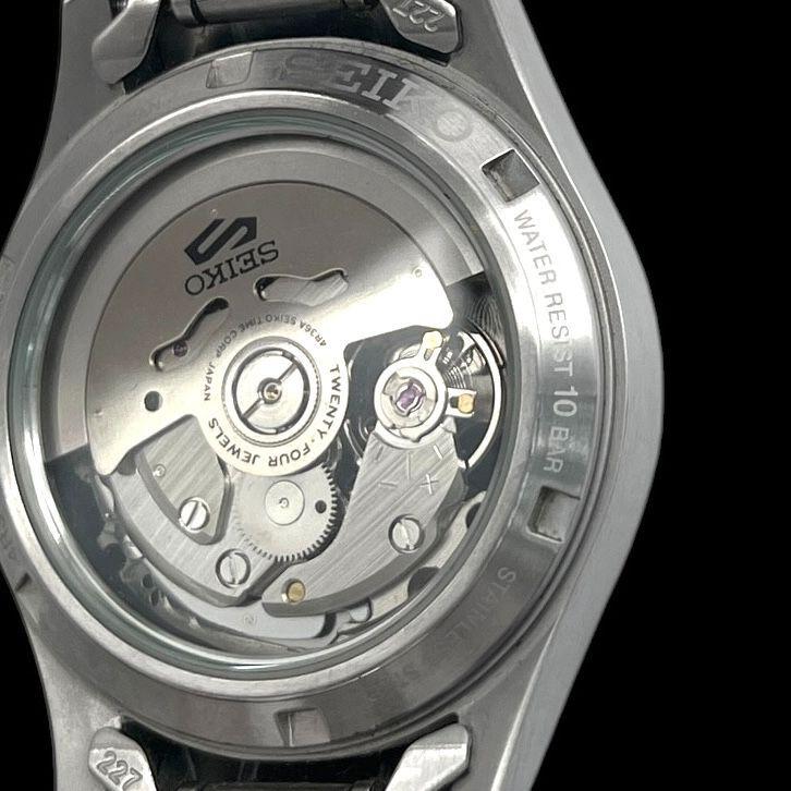 Used Operation SEIKO 5 Sports Men's Watch Automatic Winding 4R36-13P0 Automatic Date 3 Hands Black Dial Silver