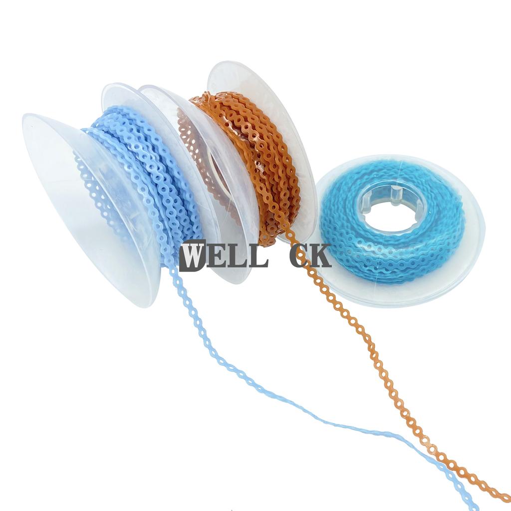 WELL CK 1Pcs Dental Orthodontic Elastic Rubber Power Chain Rubber Band Short Type