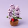 Ландыш Лампа Вязаная Искусственный Цветок с 7 Ночными Огоньками Маленький Цветок в Горшке Настольная Лампа для Подарка на День Святого Валентина, День Матери Домашний Настольный
