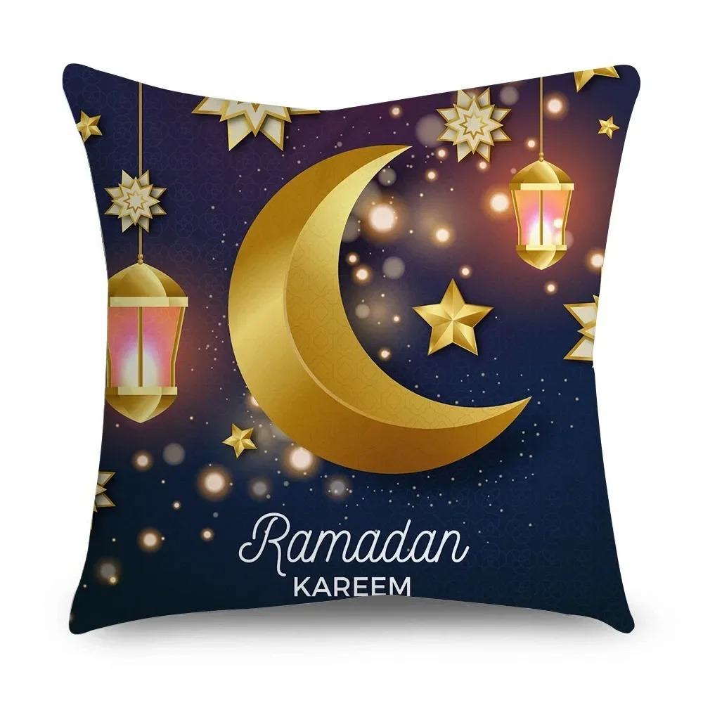 Ramadan Eid Islam Series Doublesided Printed pillow cover Short plush Suitable living rooms bedrooms sofas throw cushion cover