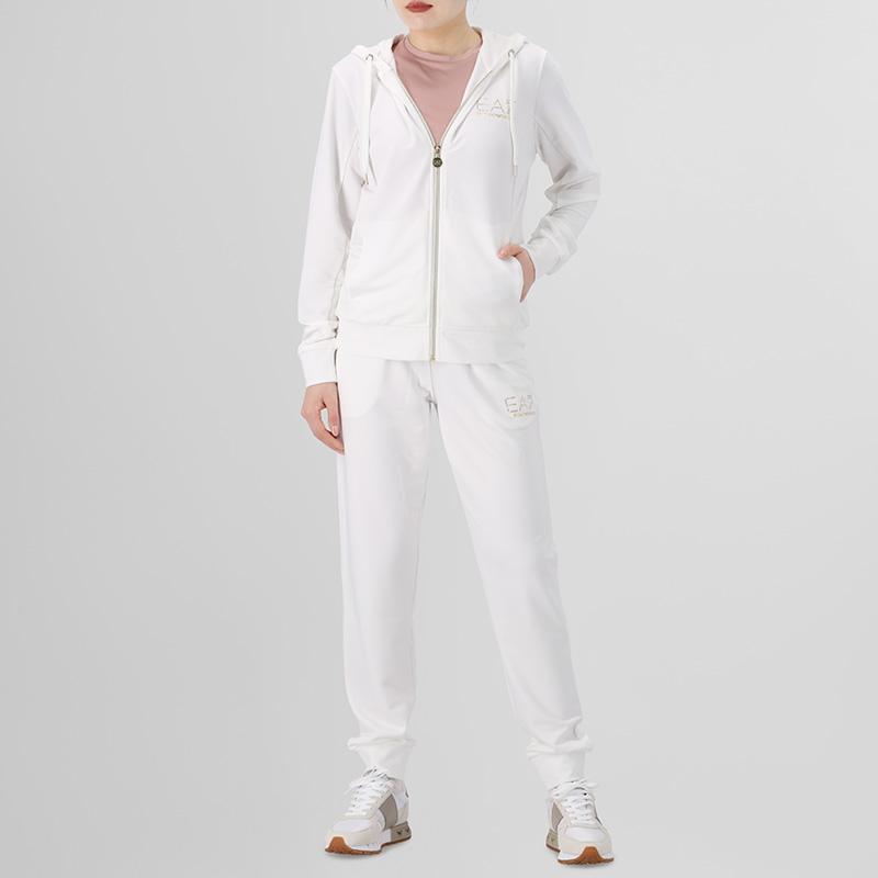 Emporio Armani Худи на молнии с принтом, легкое, повседневный спортивный костюм, женская толстовка 8NTV51-TJ9RZ-U0005