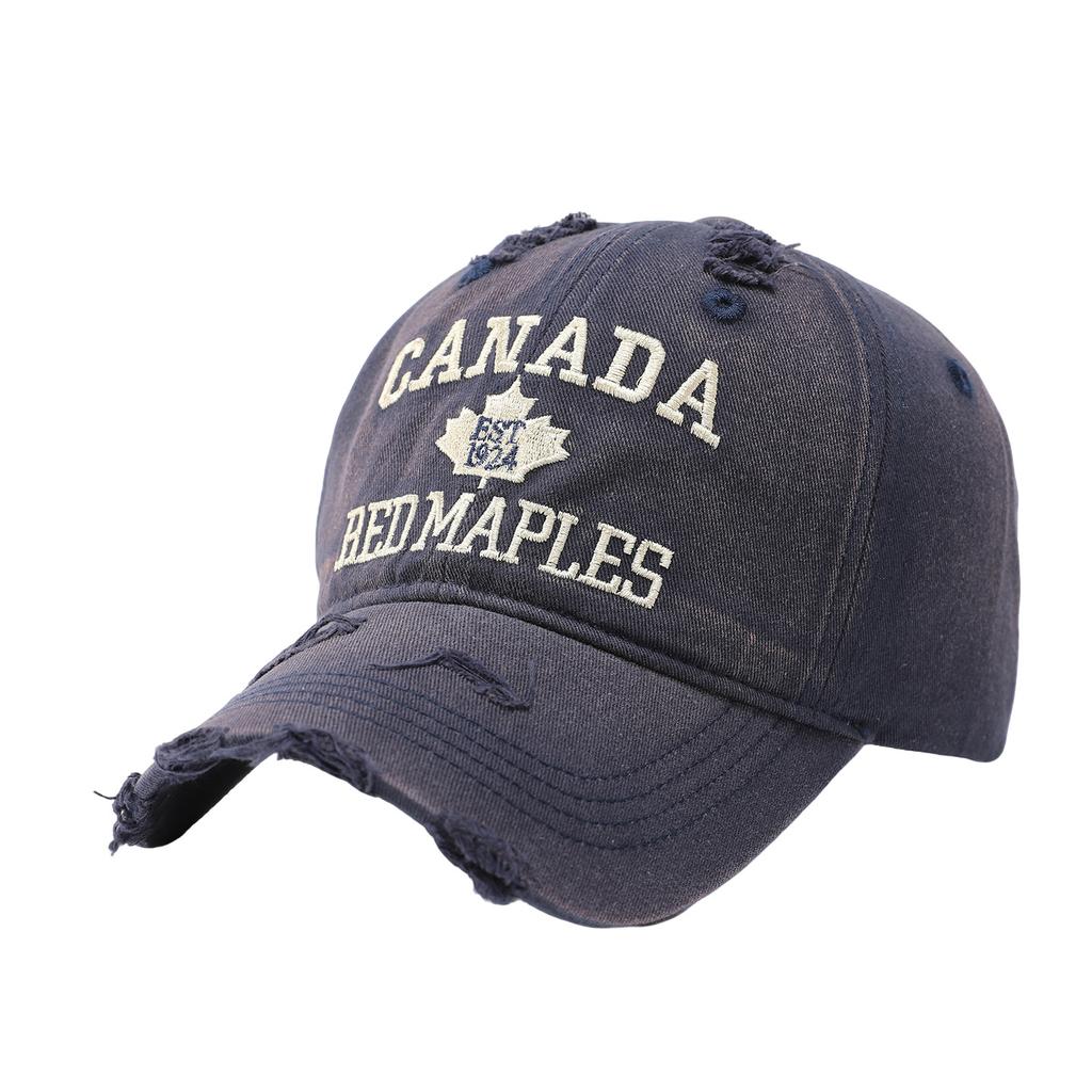 European and American CANADA alphabet baseball cap men's big head circumference sunscreen cap American retro sun hat women