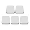 5pcs Slide Top Tin Containers Empty Portable Slide Top Rectangular Storage Box for Tea Gift Silver