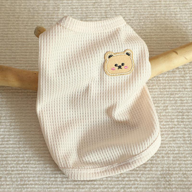 Жилет для медведя Одежда для собак Одежда для кошек Однотонная футболка Одежда для собак Тонкая маленькая модная летняя дышащая одежда для чихуахуа для щенков Чихуахуа