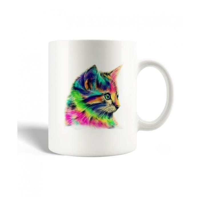 Mug - MANIACASE - Chaton Coloré - Céramique - 30cl - Compatible Lave-Vaisselle