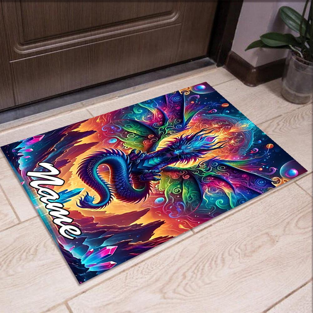 Custom Name Dragon Printed Carpet,Rug for Office Chair Living Room Bedroom Kitchen Room Decor Gifts.