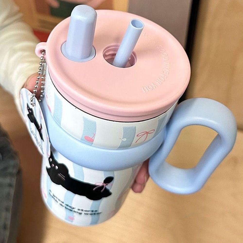 316 Stainless Steel Straw Water Cup Large Capacity Insulated Cup Portable Thermal Cup Walking