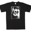 Black White Exaggerated Portrait TShirt Horror Style Face Print Unisex Streetwear Black Tee