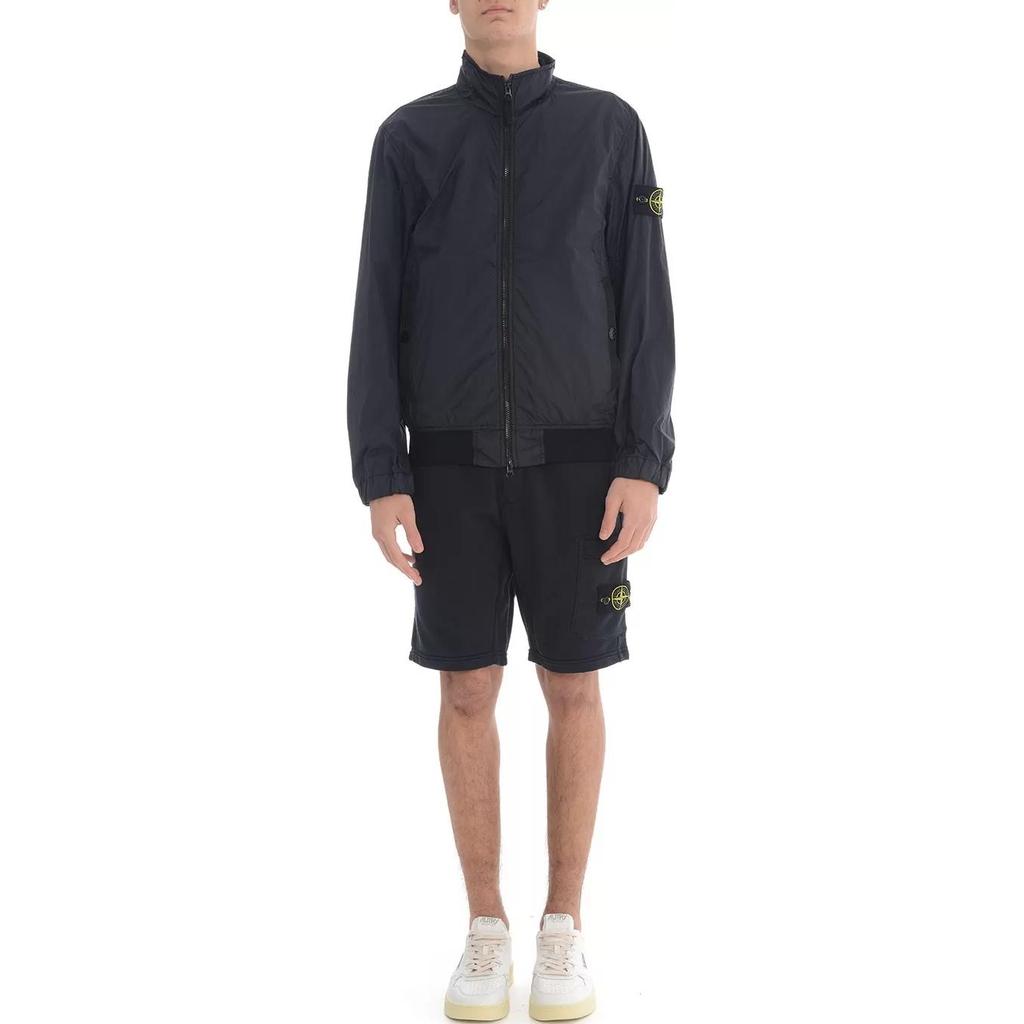 STONE ISLAND Куртка мужская Ss25 из смолы нейлона ветрозащитная водонепроницаемая с воротником на молнии темно-синяя K1S1541000-37S0A23-V0020
