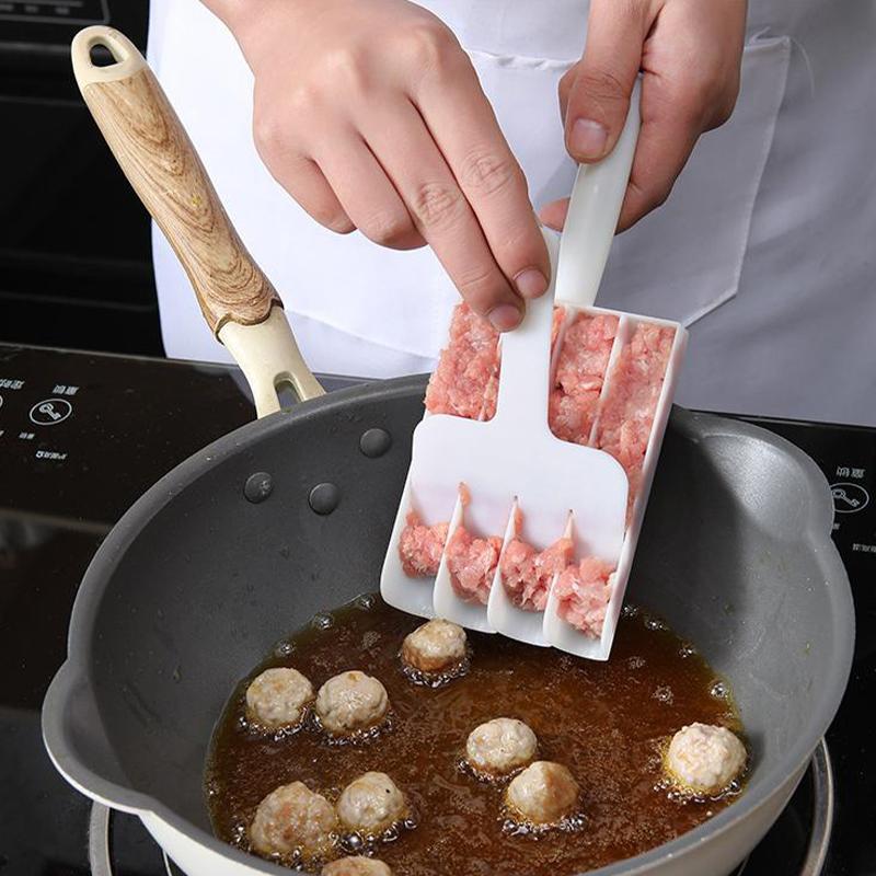 Творческий пластиковый набор для приготовления фрикаделек, жареная рыба, говядина, мясные шарики, ложка