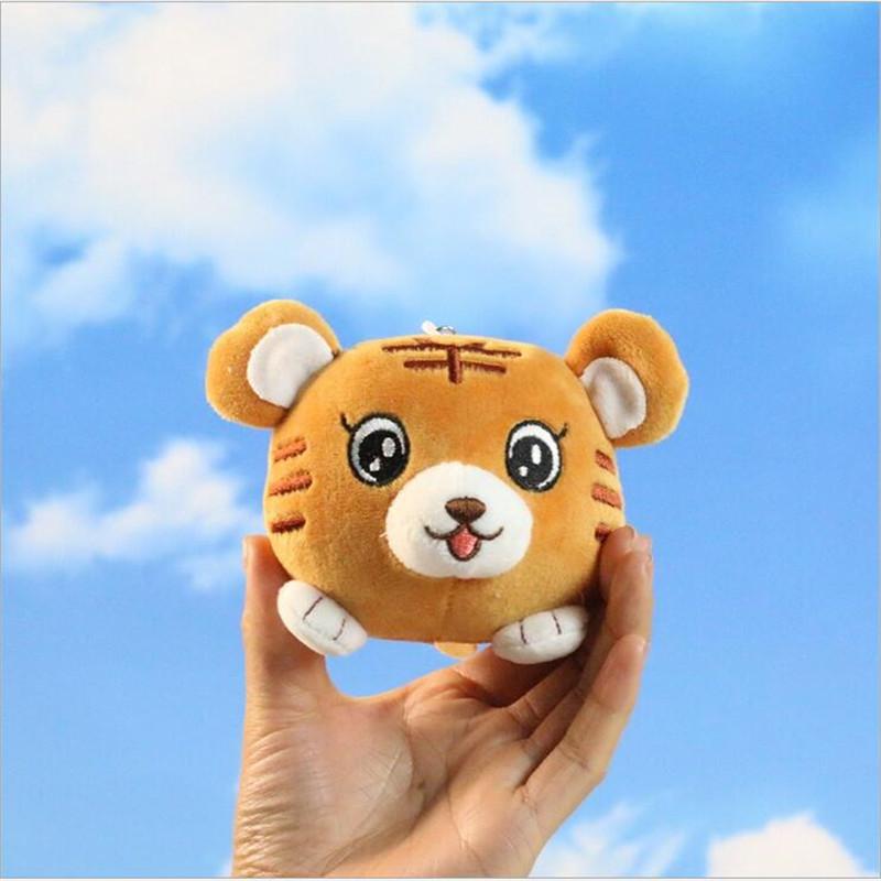 Милая супер мини-голова тигра плюшевая игрушка кулон в виде животного маленький талисман года тигра 10 см