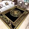 Living Room Black Gold Carpets Large Area Luxurious Decoration Home Sofa Area Rugs Bedroom Cloakroom Non-slip Floor Mat Washable