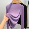 Knitted Bottoming Shirt, New Women's Temperament Semi-turtleneck Pullover, Warm Inner Waist Top