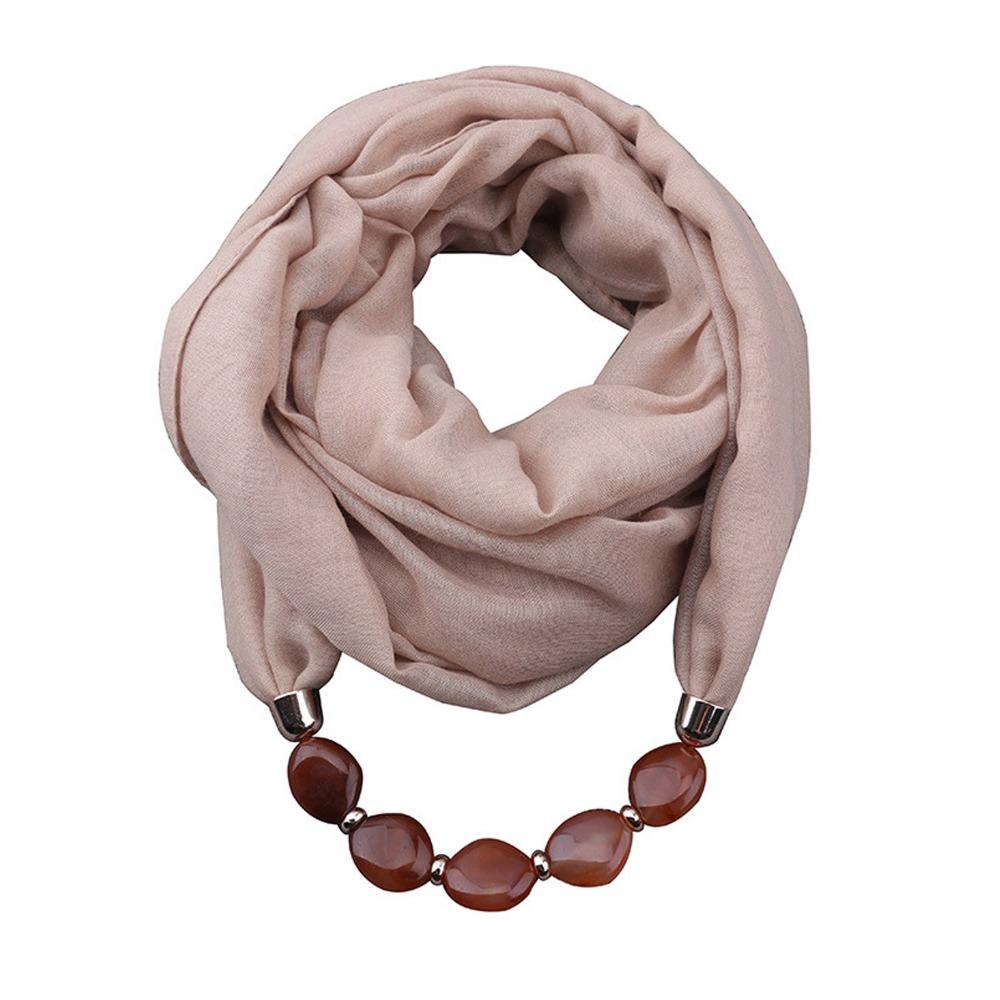 1Pcs Cotton Linen Necklace Scarf Resin Pendant Head Scarves  Costume Bead Decoration Accessories