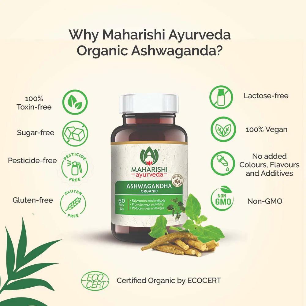 Ашвагандха (60 таб, 500 мг), Organic Ashwagandha,  Maharishi Ayurveda