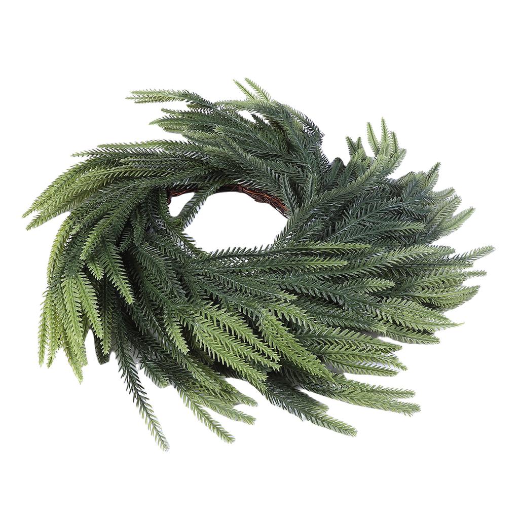 Xmas Wreath Outdoor Front Door Decoration Lifelike Simulated Pine Needle Wreath 40cm