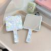 Hand-Held Cosmetic Mirror Flower Makeup Tools Adorable Square Mirrors  Woman