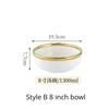 1pcs White Ceramic Plate Phnom Penh Tableware Salad Soup Bowl Food Dinner Dishes Wedding Decoration Dinnerware Household Kitchen