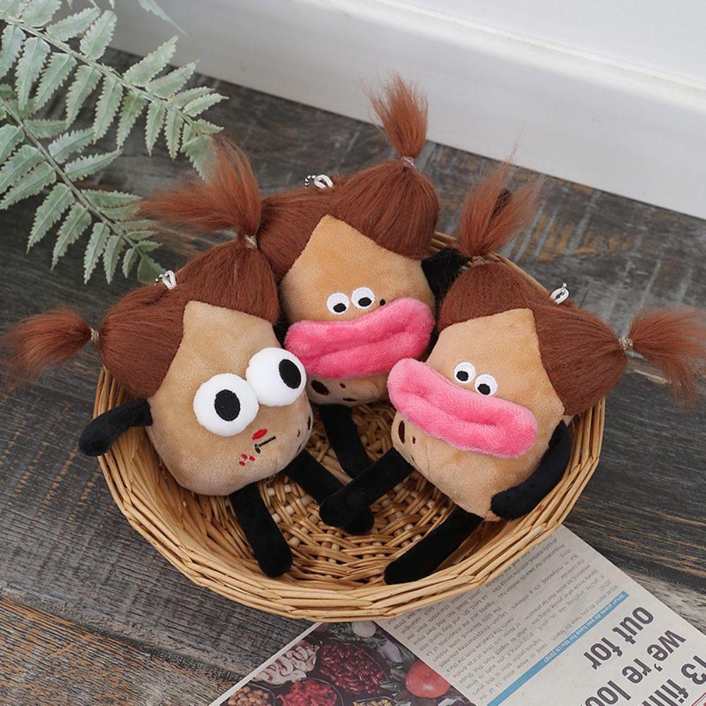 Short Plush Sausage Mouth Plush Keychain Sausage Mouth Doll Sausage Mouth Doll  Bag Pendant