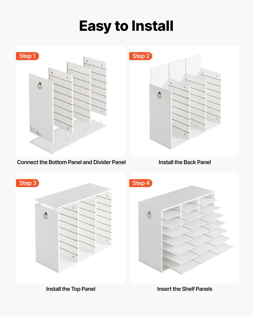 VEVOR Wood Literature Organizer 24 Compartments Office Mailboxes White, Countertop Literature Sorter for Files Documents Papers