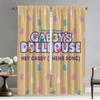 Gabbys Dollhouse Anti-mosquito Curtains for Living Room Curtain Halloween Decoration Home Interior Curtains 2 Pieces Partition