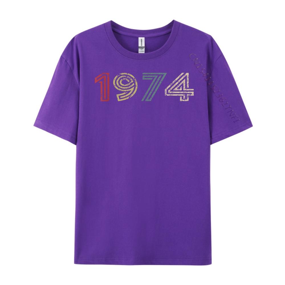 Vintage 1974 Cool 50 Year Old Bday Men Women 50th Birthday Wholesale Tshirts 100 Pcs Breathable Funny Gifts Design