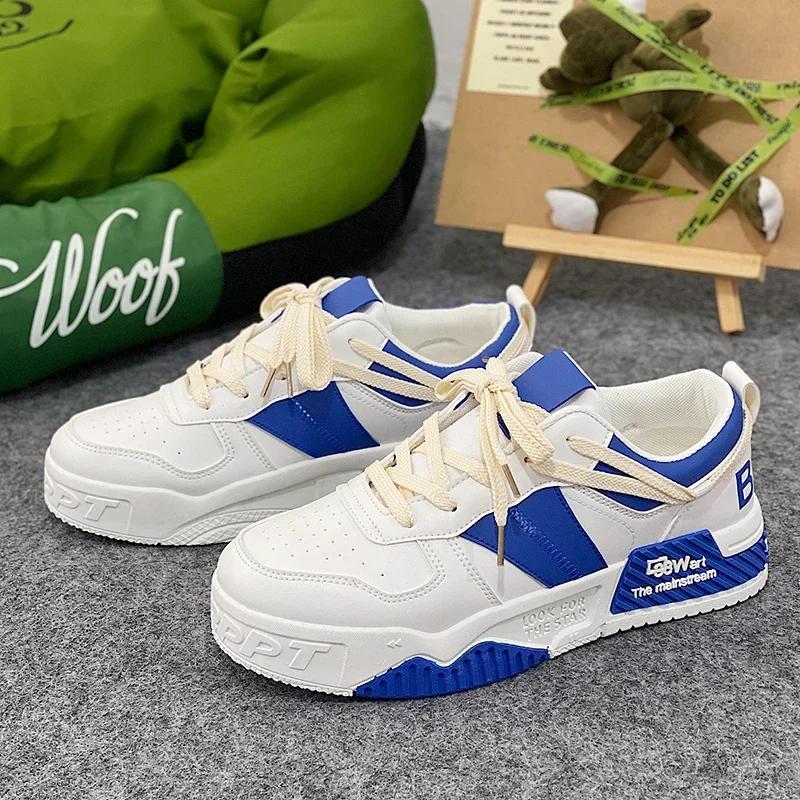 Fashion Designer Shoes Men Casual Platform Sneakes Two-tone Lace Up Trainers Fashion Student Sneakes Mens Vulcanized Tenis Masculino544