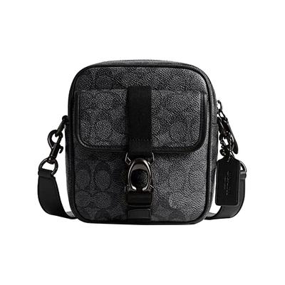 Бек 15 Однотонный Логотип Замок Классический Монограмма ПВХ Мини Сумка на Плечо Crossbody Мужские сумки Угольный CK969-CHR