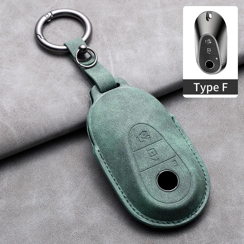 Car Key Cover for Mercedes Benz A C E S G Class GLC CLE CLA W177 W205 W213 W222 X167 AMG Leather Car Key Protective Cover