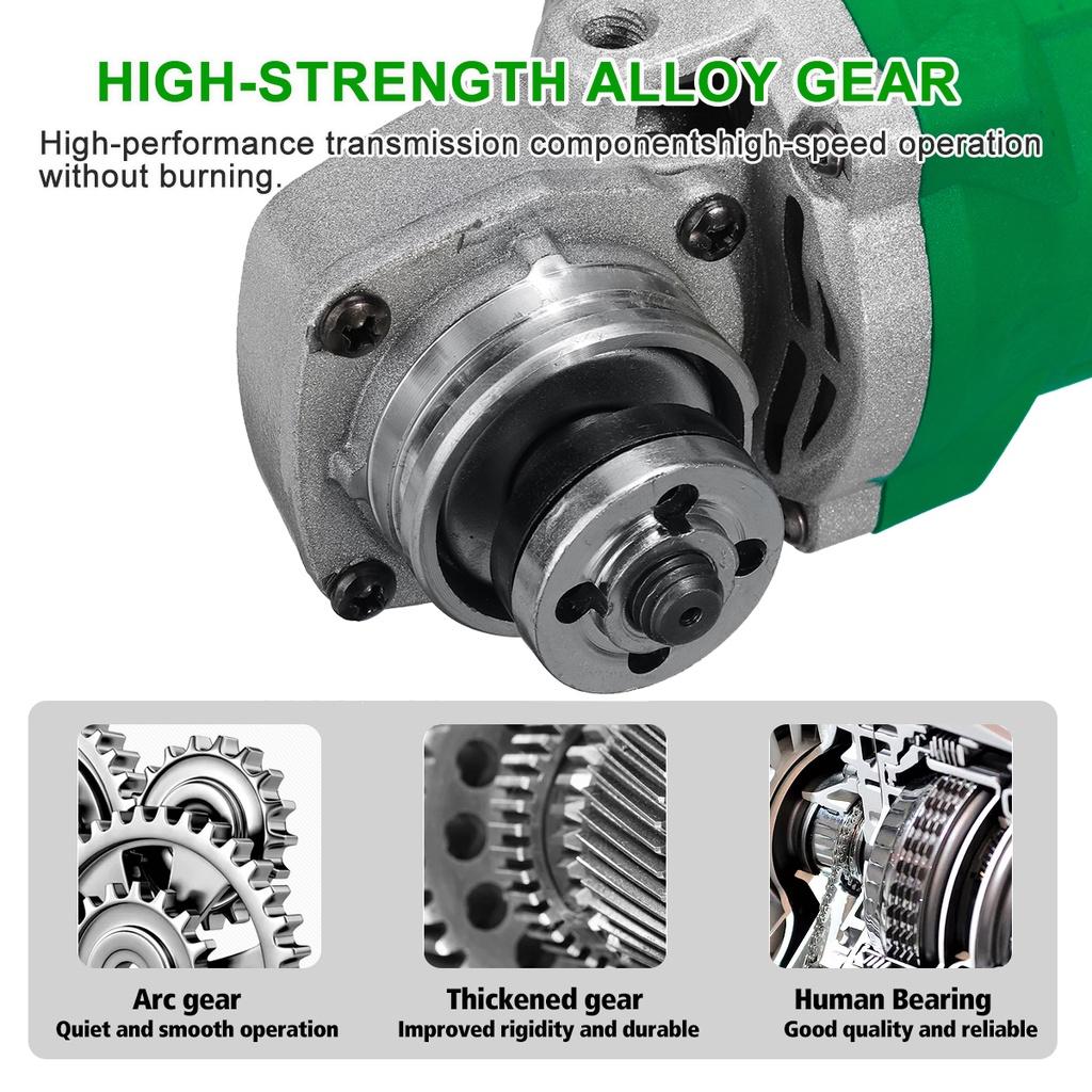 688VF 1200W 100mm 3 Speed Brushless Cordless Electric Angle Grinder For 18V Battery Power Tools Cutting Machine Polisher