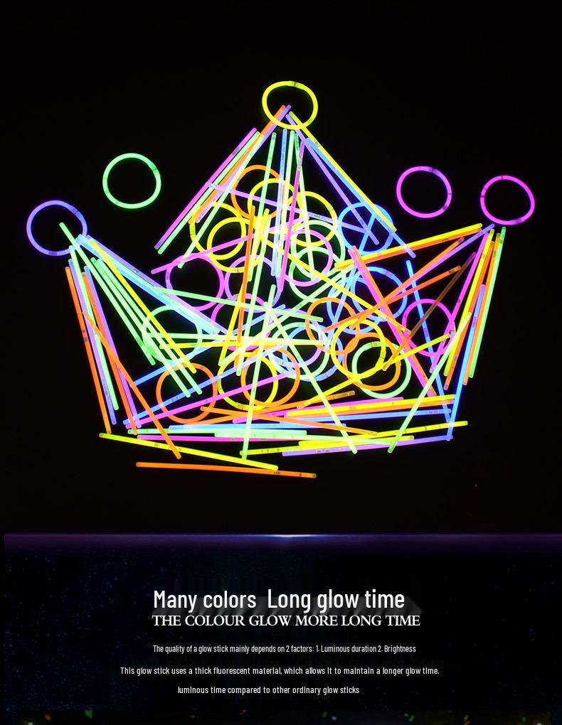 8-цветный смешанный 50/100 шт. светящаяся палочка, мигающая волшебная палочка - флуоресцентная лампа для концерта на открытом воздухе, ночного рынка