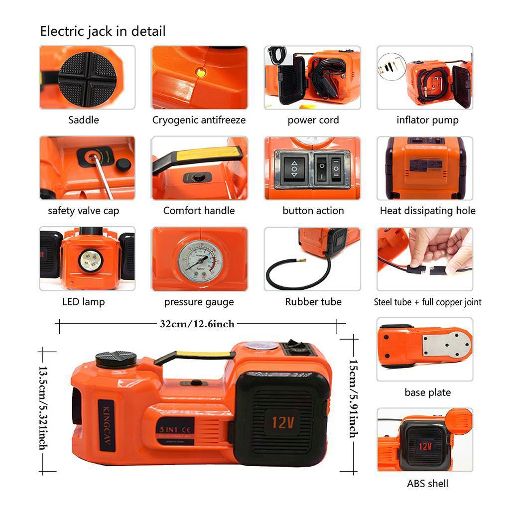 12 В постоянного тока 5 т автоматический электрический гидравлический напольный домкрат подъемный двойной двигатель светодиодный электрический гидравлический домкрат 135-360 мм