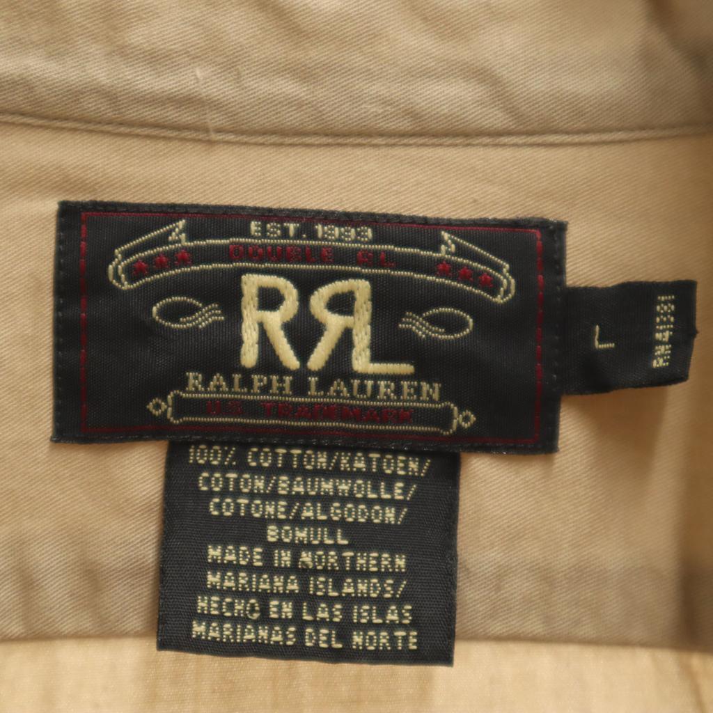 RRL 90-е Старая красная бирка с инициалами 3 звезды Длинный рукав Хлопковая рубашка Ralph Lauren Мужская Б/у