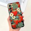 Чехол для телефона с фруктами, клубникой и вишней для Samsung Galaxy A13, A21s, A22, A31, A32, A52, A53, A71, A80, Мягкий черный корпус