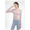Yoga Wear With Chest Pads, Women's Pilates Sports Top, Tight And Slimming Look, Elegant Cycling Training Long-sleeved Fitness Wear For Summer