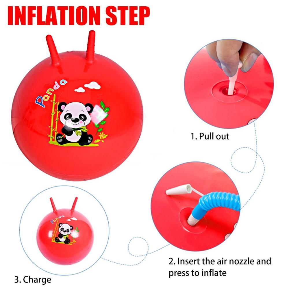 Kindergarten with 2 Handles Jump Games Hop Ball Bouncing Balls Inflatable Toys Kids Space Hopper