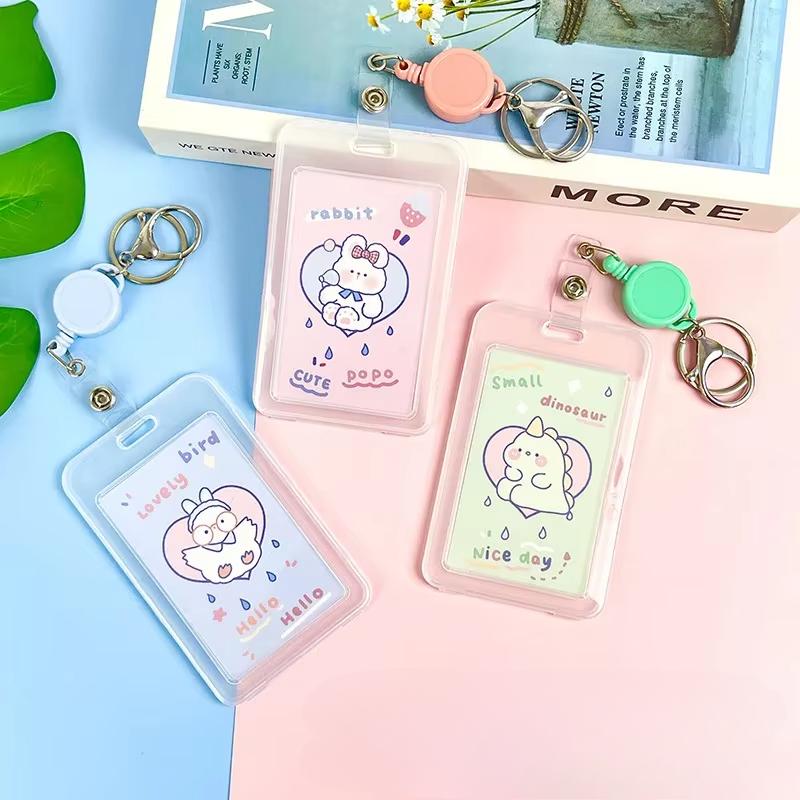 Kawaii Cartoon Lanyard Card Cover for Student Bus Cards Case Work Card Covers Id Credit Holder Storage Bags