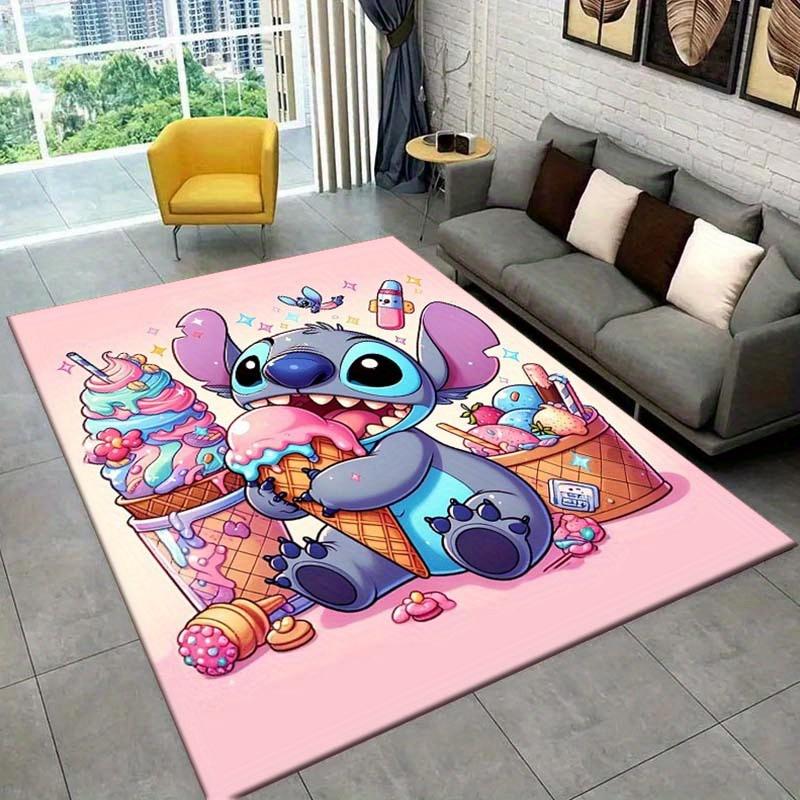 1pc Cute Stitch Pattern Area Rug Soft Flannel Floor Mat for Living Room,Office,Bedroom and Carpet