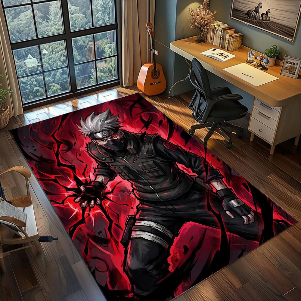 Naruto Hatake Kakashi Sharingan Eye Art Rug Carpet Large Area Rug Non Slip Washable Floor Mat Gamer Room Bedroom Home Decor