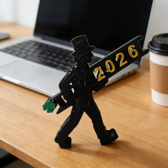 2026 Настольная табличка, напечатанная на 3D-принтере, С Новым годом, украшение для стола для вечеринки, настольный декор для полки, каминной полки, рабочего стола, многоярусного подноса