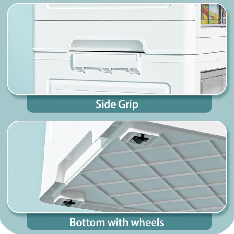 Складной ящик для хранения большой емкости, штабелируемый органайзер для мелочей, ящик для хранения игрушек для спальни, домашняя коробка для сортировки мелочей, прозрачные окна