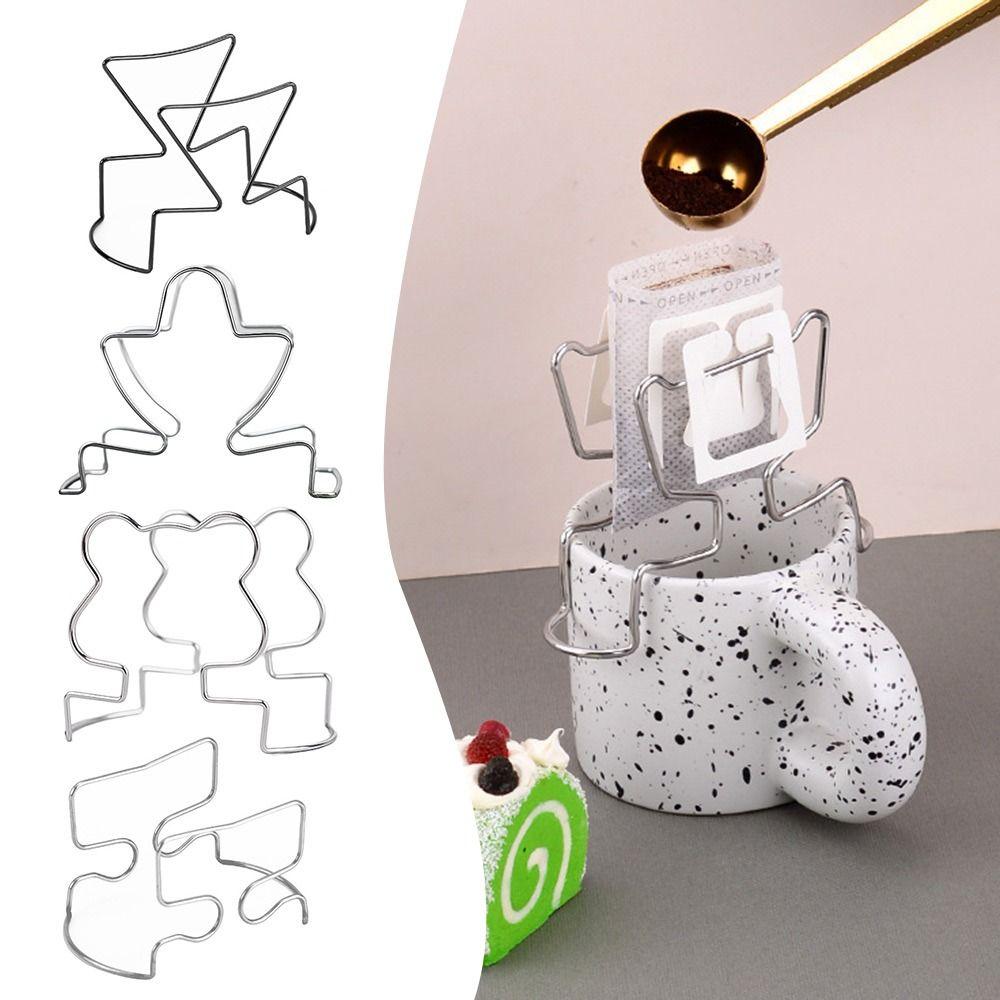 Accessories Reusable Coffee Dripper Holder 304 Stainless Steel Universal Coffee Filter Paper Holder Coffee Filter Shelf