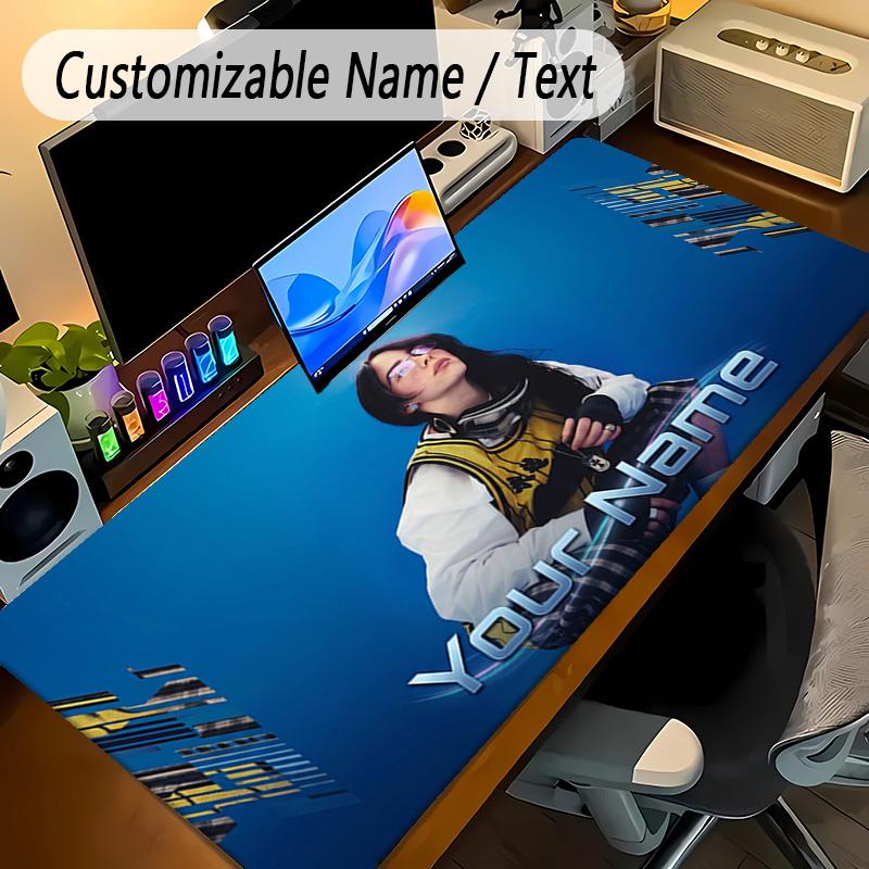 Large Mouse PadBillie Eilish Custom Name Text Personalized Desk Mat Non Slip Gaming Pad