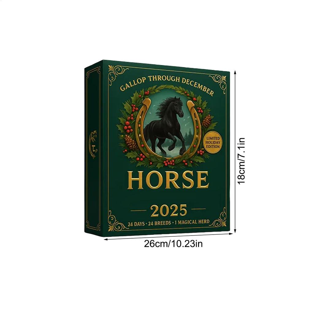 Christmas Calendar Advent 2D Christmas Tree Decorations Horse Pendant 2025 xmas Countdown Calendar Christmas Gifts For Kids
